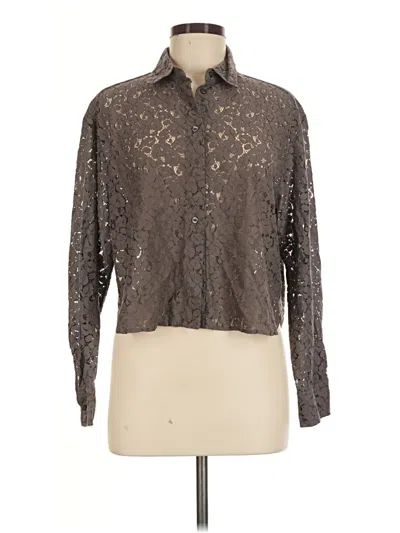 Pre-owned Gap Long Sleeve Blouse In Brown
