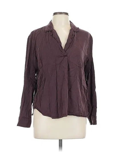 Pre-owned Gap Long Sleeve Blouse In Burgundy