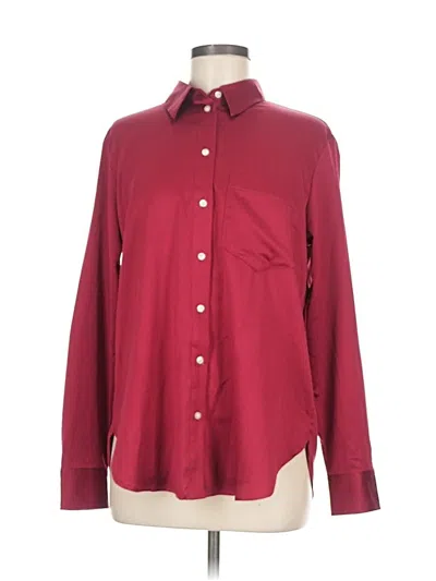 Pre-owned Gap Long Sleeve Blouse In Burgundy