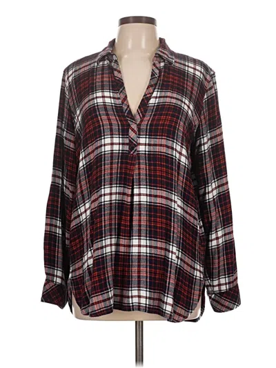 Pre-owned Gap Long Sleeve Blouse In Burgundy