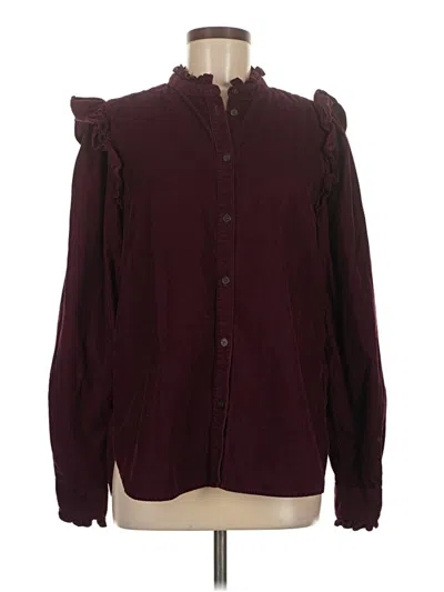 Pre-owned Gap Long Sleeve Blouse In Burgundy