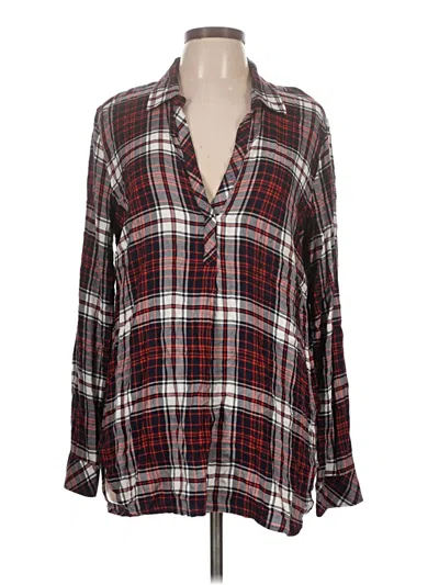 Pre-owned Gap Long Sleeve Blouse In Burgundy