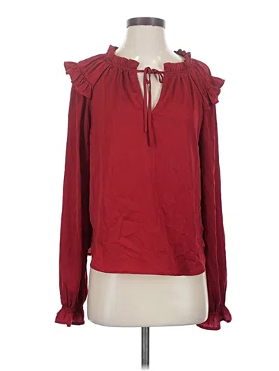 Pre-owned Gap Long Sleeve Blouse In Burgundy