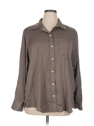 Pre-owned Gap Long Sleeve Blouse In Gray