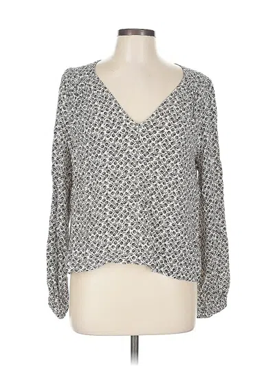 Gap Long Sleeve Blouse In Gray