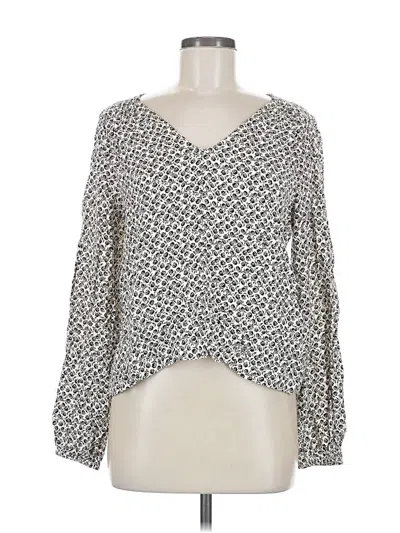 Pre-owned Gap Long Sleeve Blouse In Gray