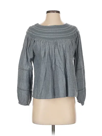 Pre-owned Gap Long Sleeve Blouse In Gray