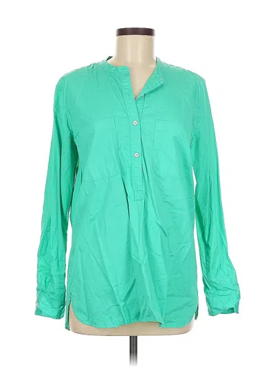 Pre-owned Gap Long Sleeve Blouse In Green