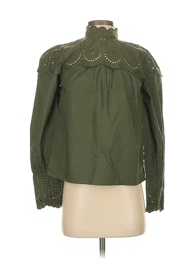 Pre-owned Gap Long Sleeve Blouse In Green