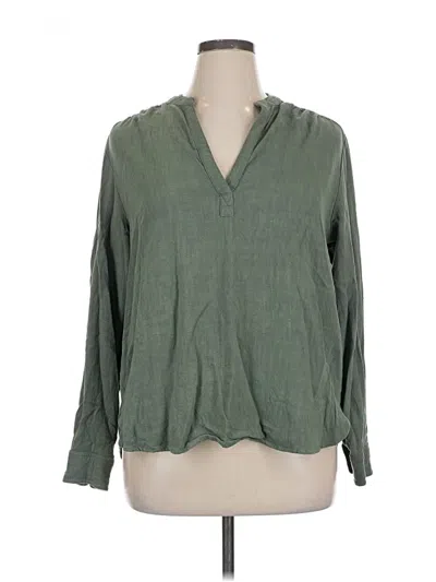 Pre-owned Gap Long Sleeve Blouse In Green