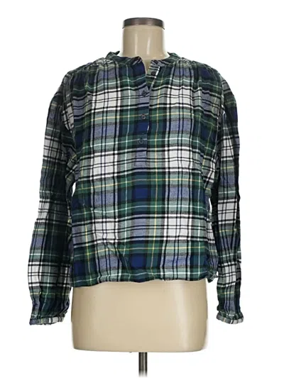 Pre-owned Gap Long Sleeve Blouse In Green