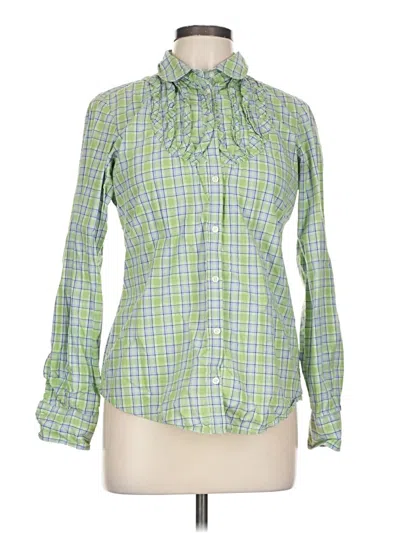 Pre-owned Gap Long Sleeve Blouse In Green