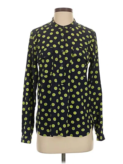 Pre-owned Gap Long Sleeve Blouse In Green