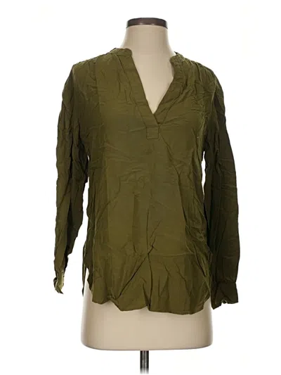Pre-owned Gap Long Sleeve Blouse In Green