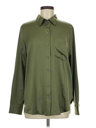 Pre-owned Gap Long Sleeve Blouse In Green