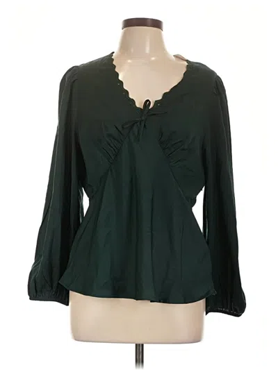 Pre-owned Gap Long Sleeve Blouse In Green