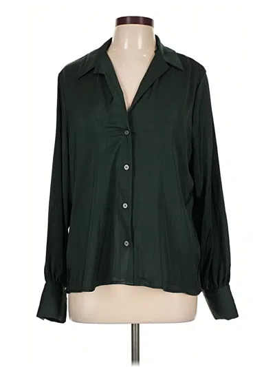 Pre-owned Gap Long Sleeve Blouse In Green