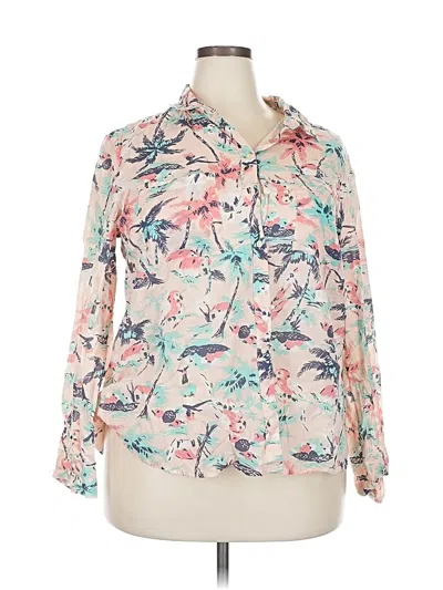 Pre-owned Gap Long Sleeve Blouse In Pink