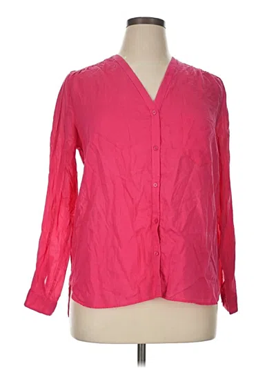 Pre-owned Gap Long Sleeve Blouse In Pink