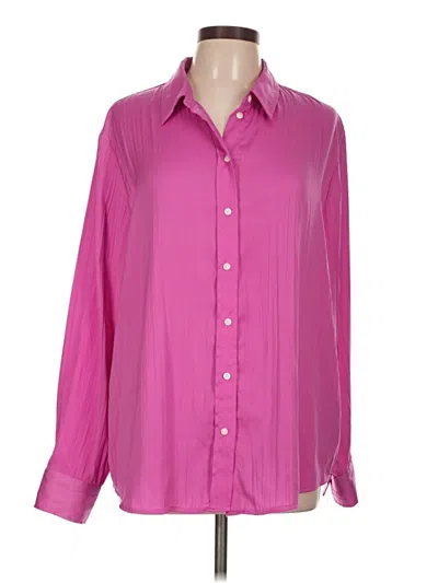 Pre-owned Gap Long Sleeve Blouse In Pink