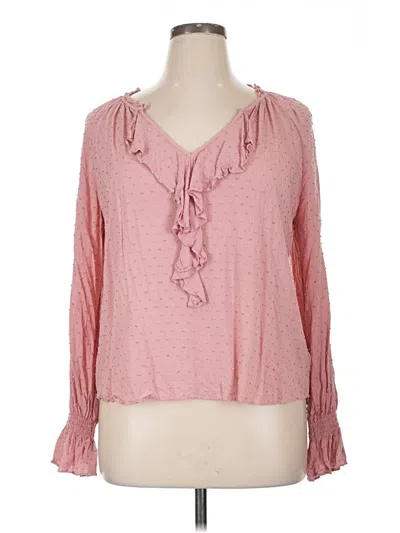 Pre-owned Gap Long Sleeve Blouse In Pink