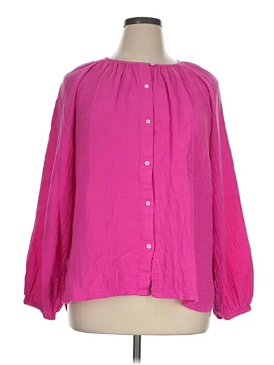 Pre-owned Gap Long Sleeve Blouse In Pink