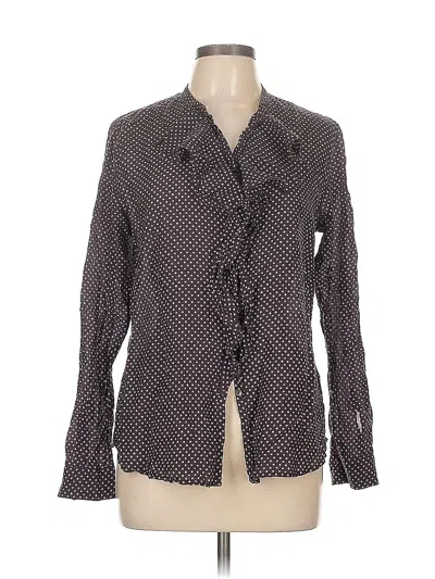 Pre-owned Gap Long Sleeve Blouse In Purple