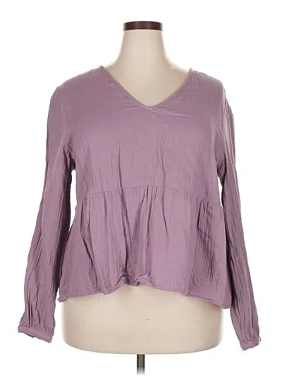 Pre-owned Gap Long Sleeve Blouse In Purple
