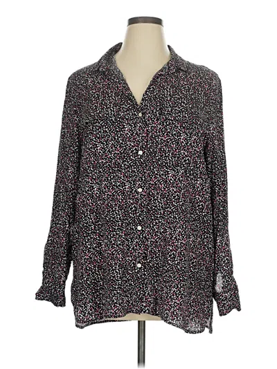 Pre-owned Gap Long Sleeve Blouse In Purple