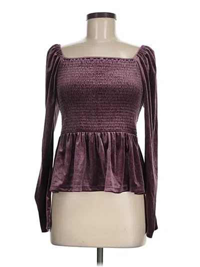 Pre-owned Gap Long Sleeve Blouse In Purple