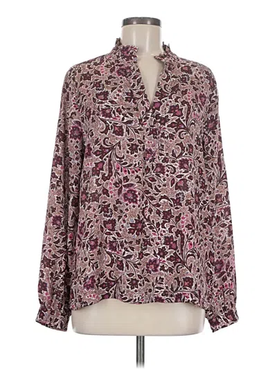 Pre-owned Gap Long Sleeve Blouse In Purple