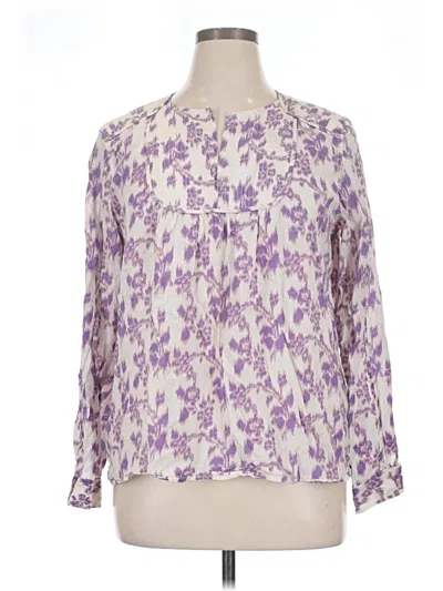 Pre-owned Gap Long Sleeve Blouse In Purple
