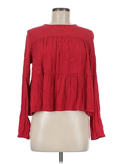 Pre-owned Gap Long Sleeve Blouse In Red