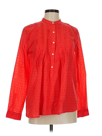 Pre-owned Gap Long Sleeve Blouse In Red