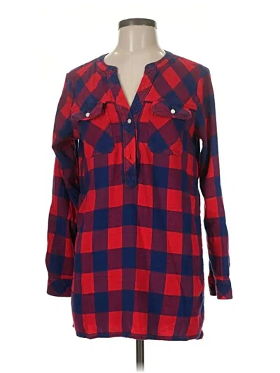 Pre-owned Gap Long Sleeve Blouse In Red