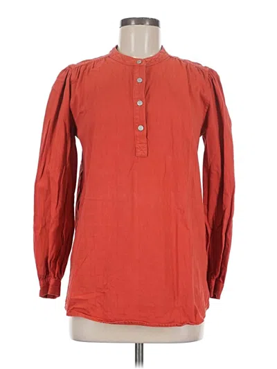 Pre-owned Gap Long Sleeve Blouse In Red
