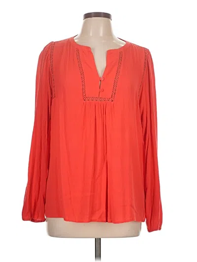 Pre-owned Gap Long Sleeve Blouse In Red