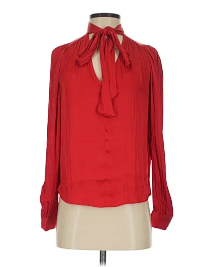 Pre-owned Gap Long Sleeve Blouse In Red