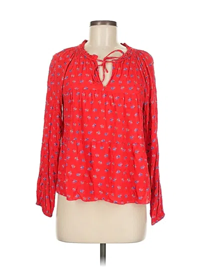 Pre-owned Gap Long Sleeve Blouse In Red