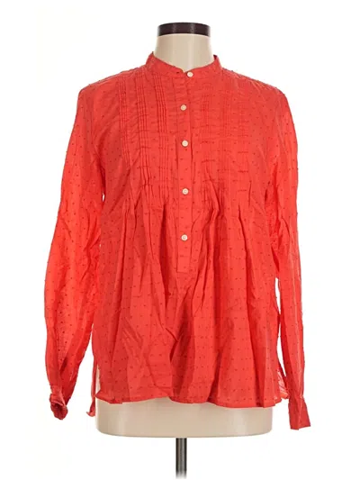 Pre-owned Gap Long Sleeve Blouse In Red