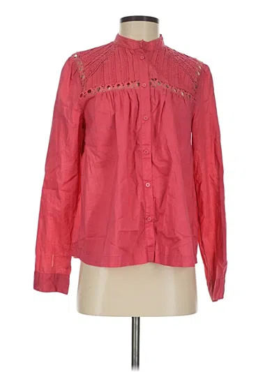 Pre-owned Gap Long Sleeve Blouse In Red