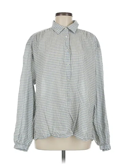 Pre-owned Gap Long Sleeve Blouse In Silver