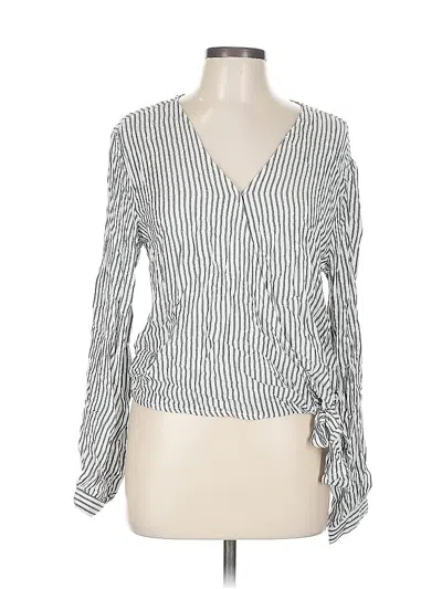 Pre-owned Gap Long Sleeve Blouse In Silver