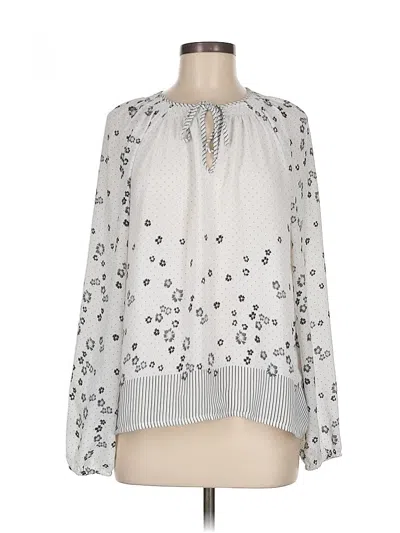 Pre-owned Gap Long Sleeve Blouse In Silver