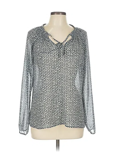 Pre-owned Gap Long Sleeve Blouse In Silver