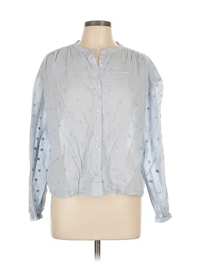 Pre-owned Gap Long Sleeve Blouse In Silver