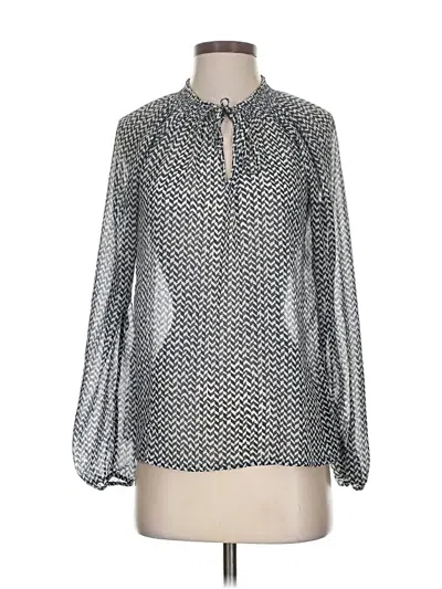 Pre-owned Gap Long Sleeve Blouse In Silver