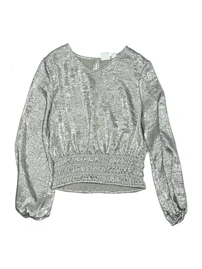 Pre-owned Gap Kids' Long Sleeve Blouse In Silver