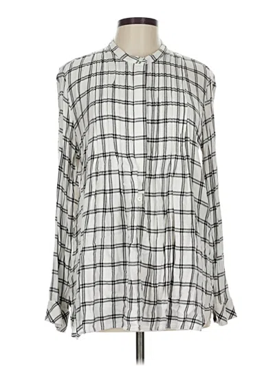 Pre-owned Gap Long Sleeve Blouse In Silver