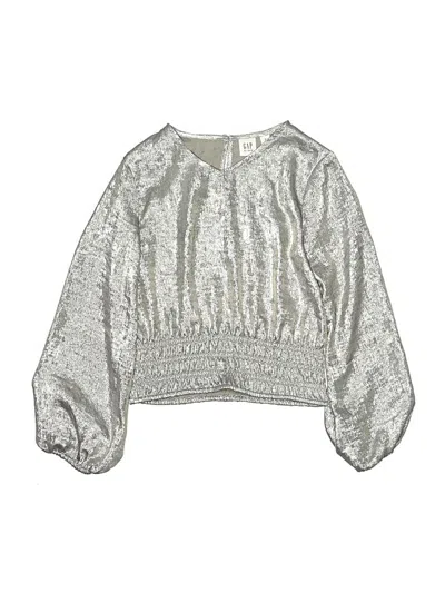 Pre-owned Gap Kids' Long Sleeve Blouse In Silver